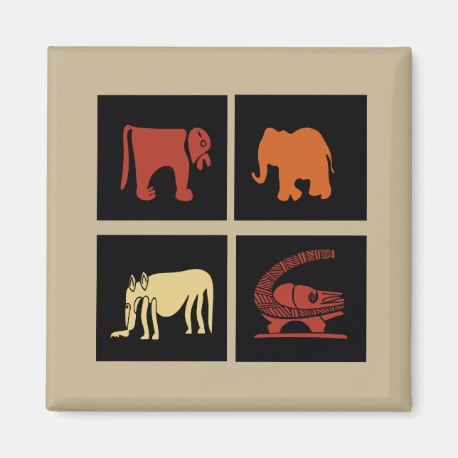 Imán Resumen de arte tribal africano (Frente)