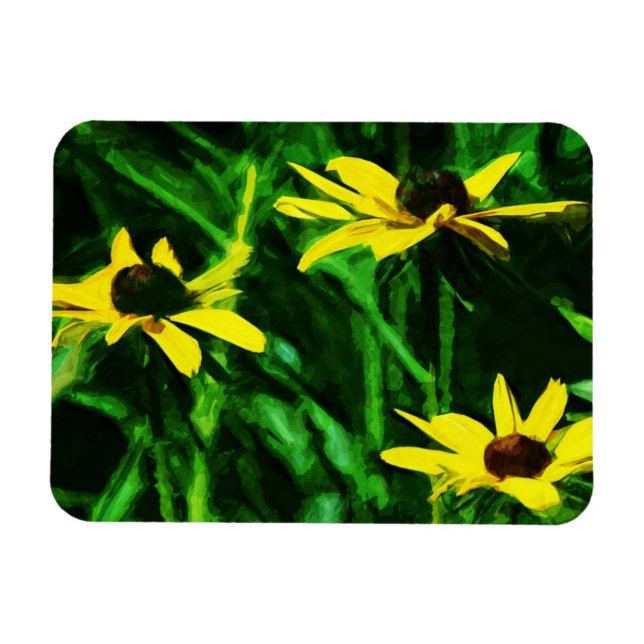 Imán Resumen de Black Eyed Susan Wildflowers (Horizontal)