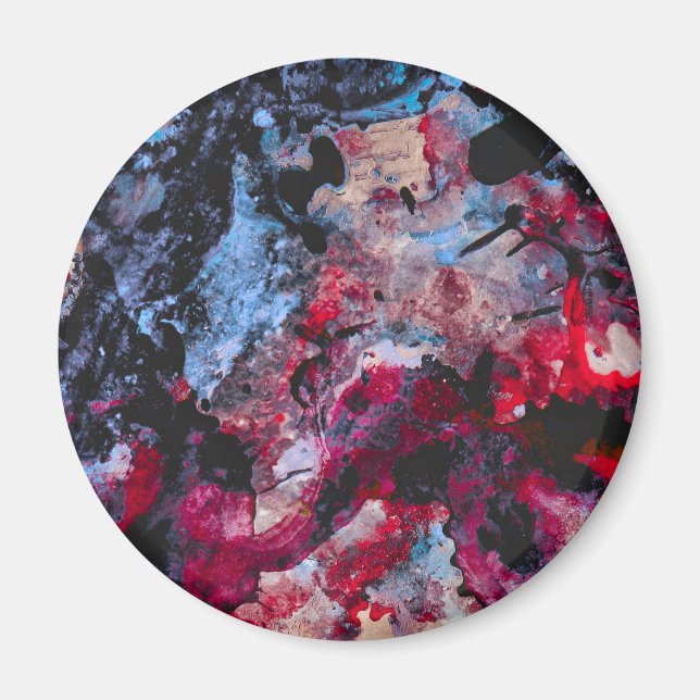 Imán Resumen de Geode Crystal Agate Rojo (Frente)