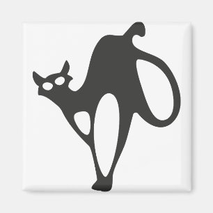 Imán Resumen de Halloween de animales felinos negros de