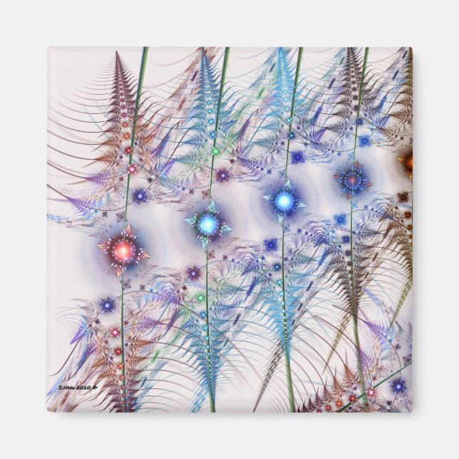 Imán Resumen de las flores de Ferns'N (Frente)