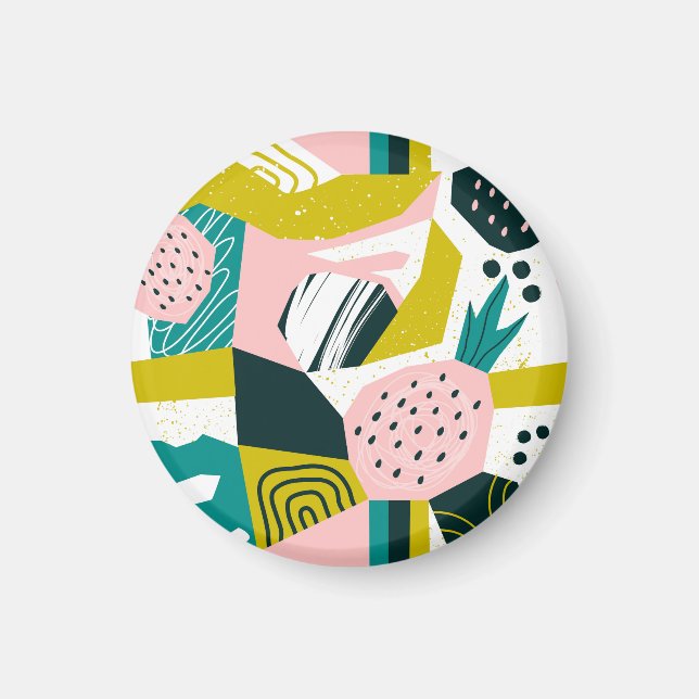 Imán Resumen de las piñas: colorido mosaico sin costura (Frente)