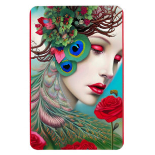 Imán Resumen de los labios rojos y los Rosas del pavo r