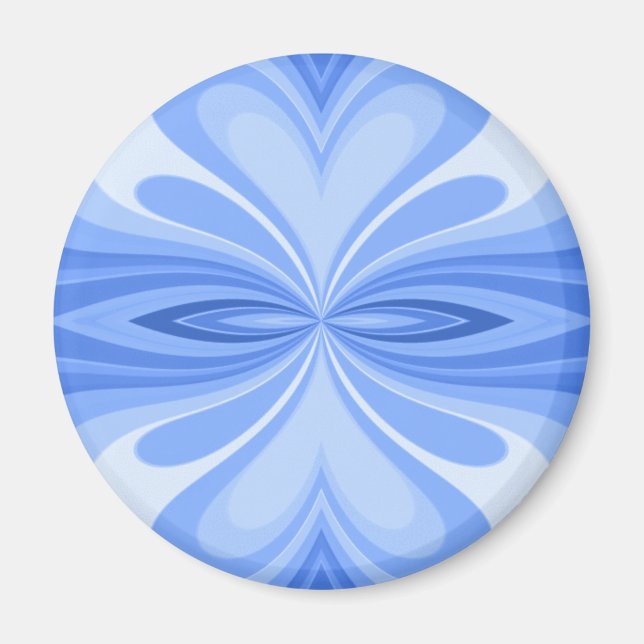 Imán Resumen de mariposa del corazón azul (Frente)