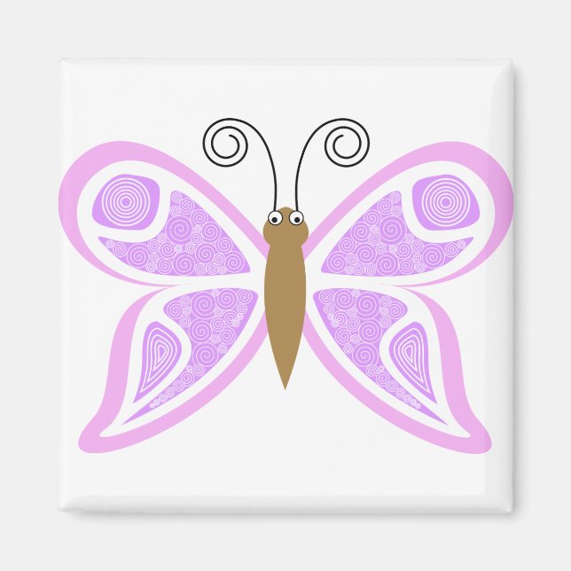 Imán Resumen de mariposa Lilac (Frente)