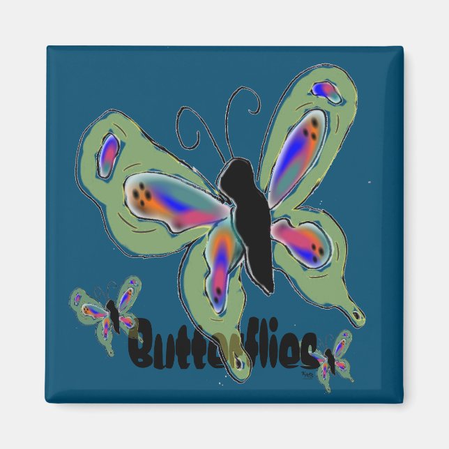 Imán Resumen de mariposas mariposa (Frente)