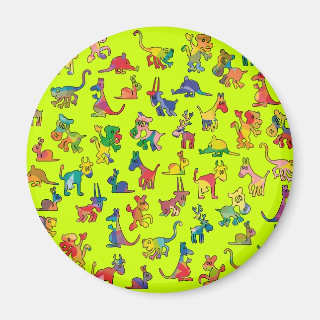 Imán Resumen de mosaicos de patrones de animales (Frente)