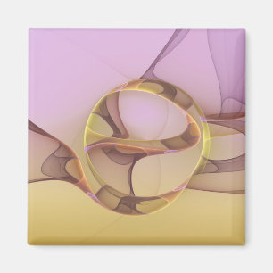 Imán Resumen de movimientos Arte Fractal de Oro rosa Mo