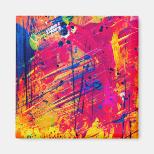 Imán Resumen de pintura de plántulas de color brillante