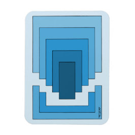 Imán Resumen de Rectángulo en Azul