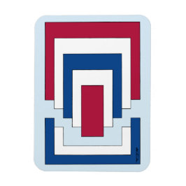 Imán Resumen de Rectángulo en rojo, blanco y azul