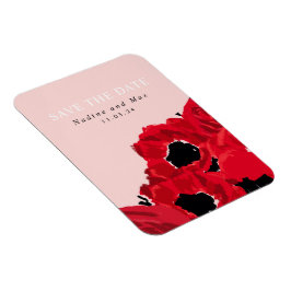 Imán Resumen de rosas rojas y lapiceros