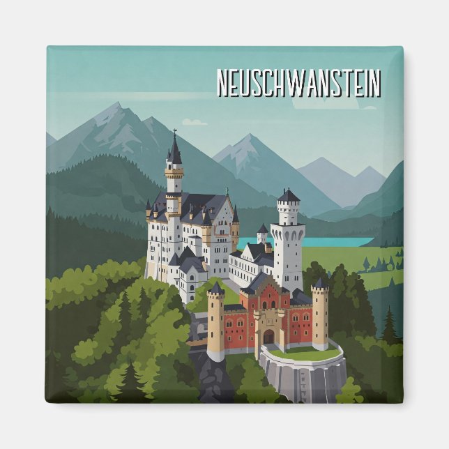 Imán Resumen de viajes del Castillo de Neuschwanstein A (Frente)