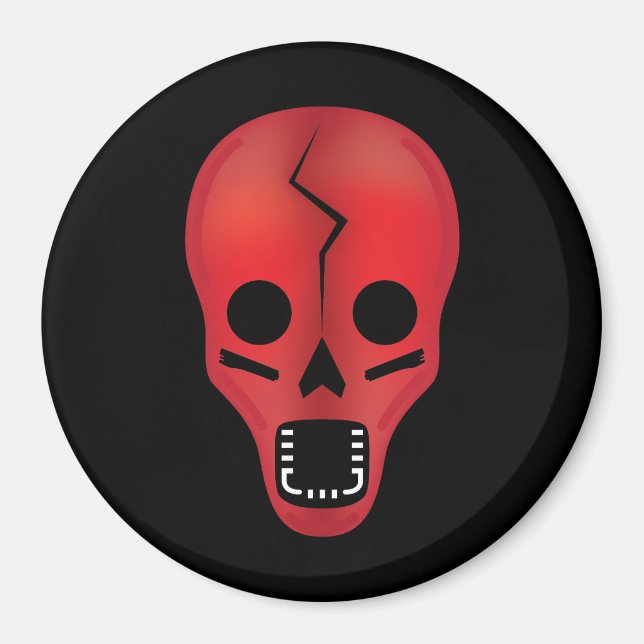 Imán Resumen del cráneo rojo (Frente)