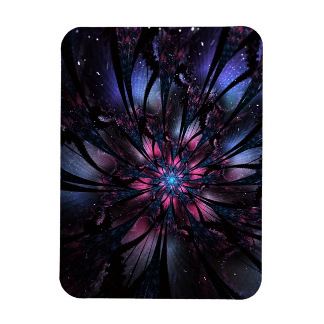 Imán Resumen del diseño de flor fractal. (Vertical)