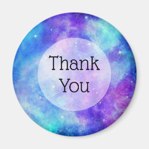 Imán Resumen del espacio de galaxia púrpura y azul