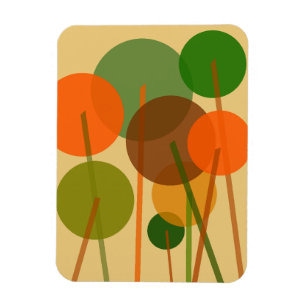 Imán Resumen del patrón floral geométrico del arte mode
