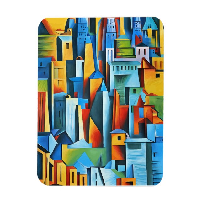 Imán Resumen Edificios de paisajes urbanos Rascacielos  (Vertical)