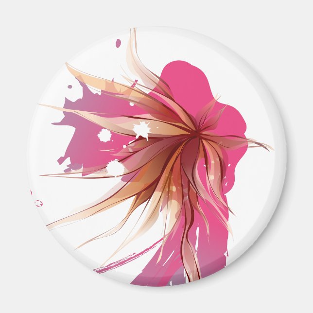 Imán Resumen Flor de Hibiscus (Frente)