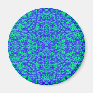 Imán Resumen Fractal En Azul Y Verde