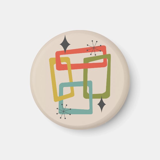 Imán Resumen geométrico moderno de mediados de siglo (Frente)