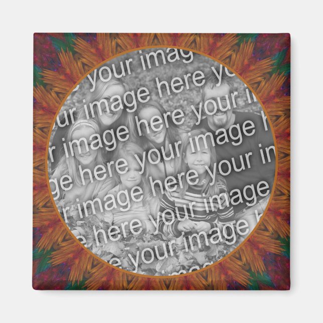 Imán Resumen Marco de arte de la naturaleza Crear tu pr (Frente)