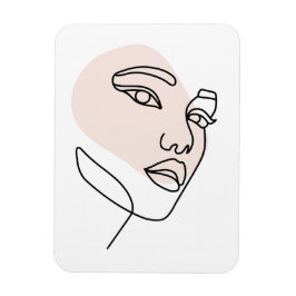 Imán Resumen mínimo arte femenino de una sola línea Pie