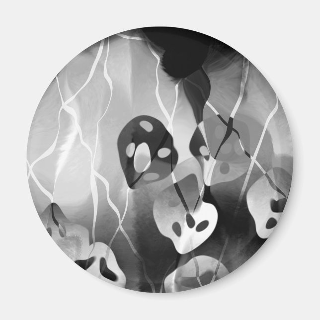 Imán Resumen Moderno De Blanco Y Negro (Frente)