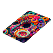 Resumen Neon Rainbow Donut Art