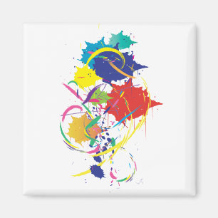 Imán Resumen Paint Splatter Art Modern Guay.ai