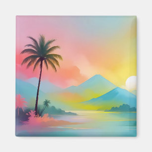 Imán Resumen Paisaje Playa Cielo Naturaleza Fondo Arte