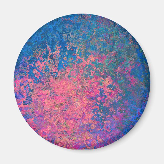 Imán Resumen, rosa, púrpura y azul, tinta de alcohol (Frente)