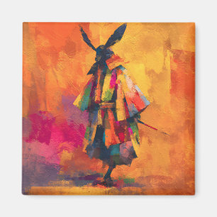 Imán Resumen Samurai Warrior Silhouette