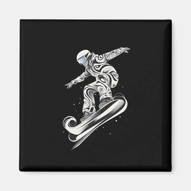 Imán Resumen Snowboarder Snowboard Snowboard (Frente)