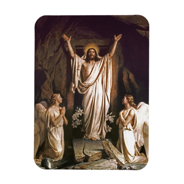 Imán Resurrección de Cristo. Regalo de Pascua Bella Art (Vertical)