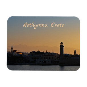 Imán Rethymno Creta Cityscape Sunset Magnet