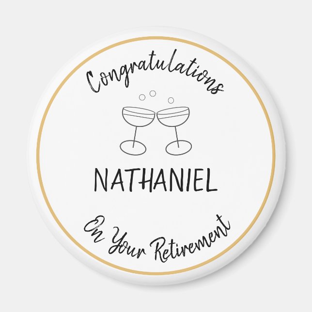 Imán Retirada Felicitaciones Nombre personalizado Keeps (Frente)