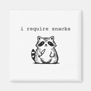 Imán Reto Snacks Raccoon Gracioso Angry Trash Panda M