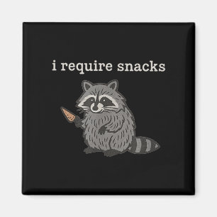 Imán Reto Snacks Raccoon Shirt Men Divertidas Rac