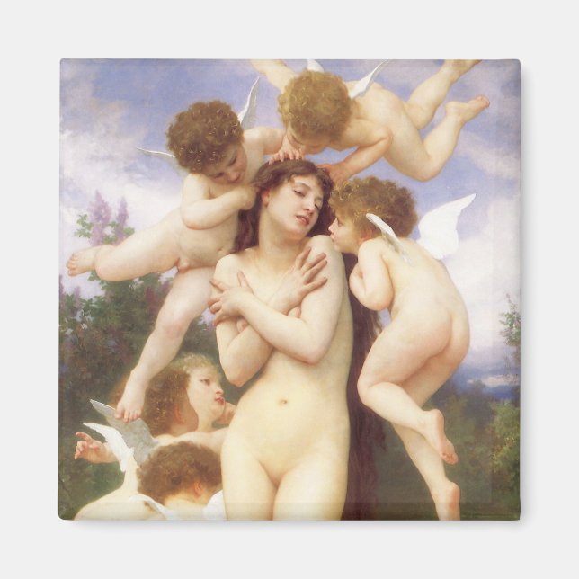 Imán Retorno de primavera (Le Printemps) por Bouguereau (Frente)