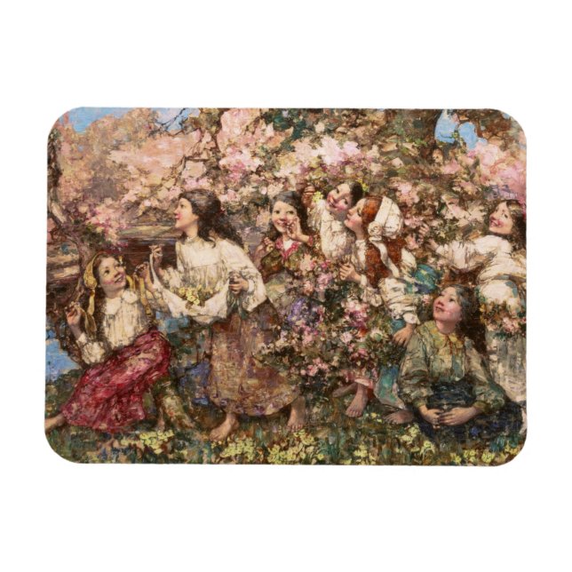 Imán Retraso de primavera (por Edward Atkinson Hornel) (Horizontal)