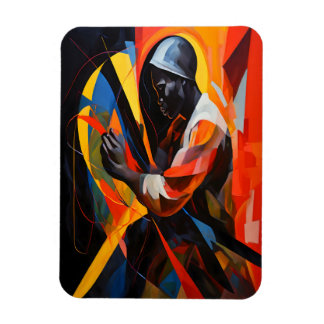 Imán Retrato abstracto en colores vivos Arte moderno