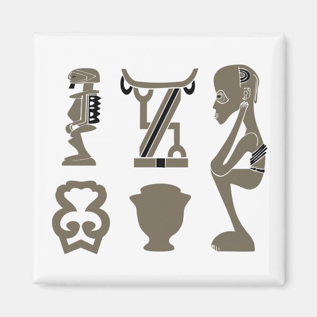 Imán retrato abstracto tribal africano (Frente)