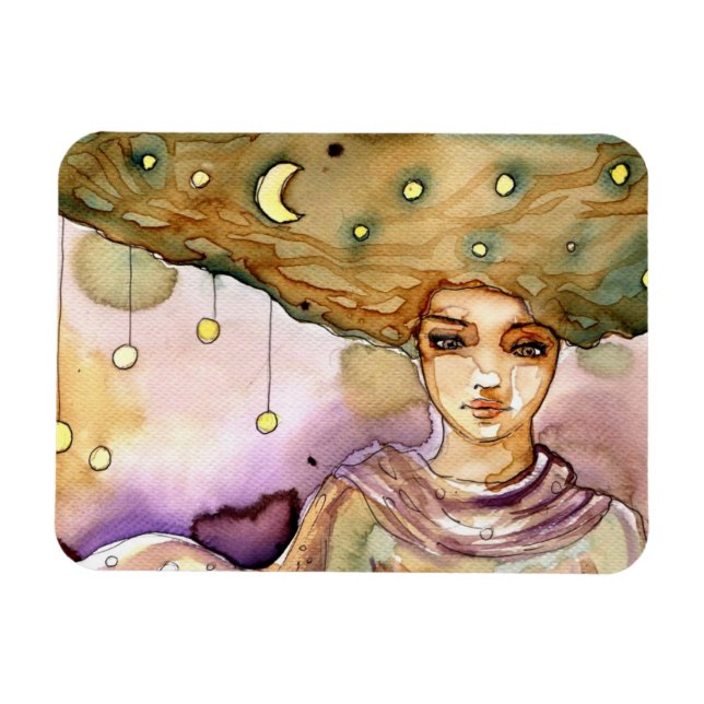 Imán Retrato abstracto y mujer bonito (Horizontal)