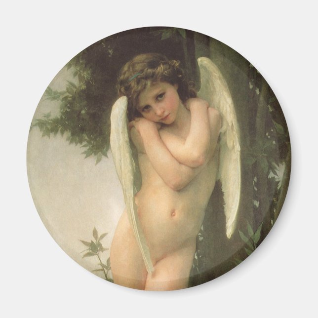Imán Retrato Ángel Cupido (Cupidón) por Bouguereau (Frente)