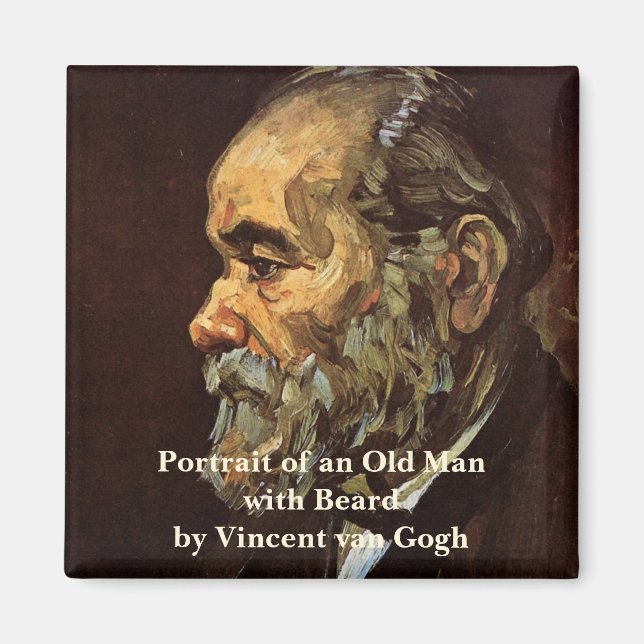 Imán Retrato de anciano con barba por Vincent van Gogh (Frente)