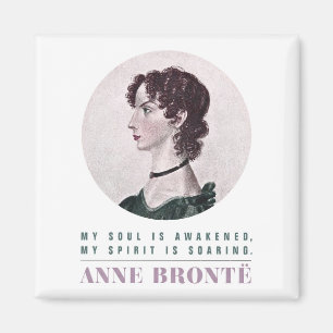 Imán Retrato de Anne Bronte y cita mi alma despertada