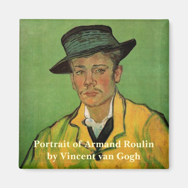 Imán Retrato de Armand Roulin por Vincent van Gogh (Frente)