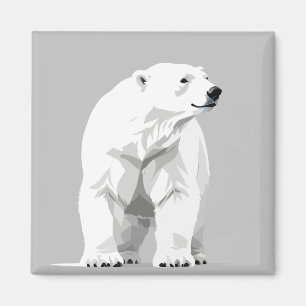 Imán Retrato de arte gráfico con vectores de oso polar 