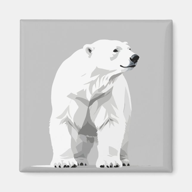 Imán Retrato de arte gráfico con vectores de oso polar  (Frente)